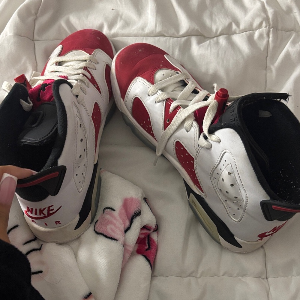 Jordan Red and White Sneakers